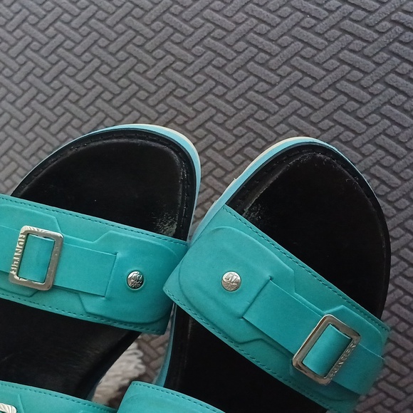 🔥🔥Hunter original Tiffany blue Turquoise platform sandals 10 10.5 - Picture 6 of 15